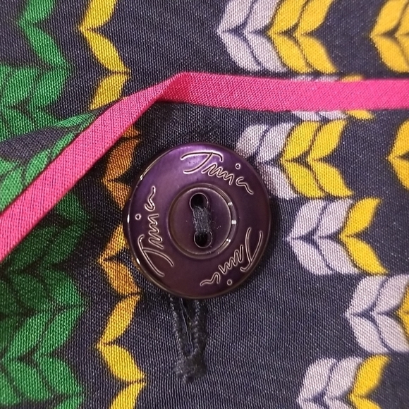 💕TRINA TURK💕 Ira 3 100% Silk Pajama Style Top ~ Fairisle Print Small S NWT - Picture 13 of 16